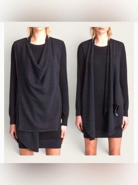 ALL SAINTS Drina Merino Wool Draped Convertible Sweater Knit Dress